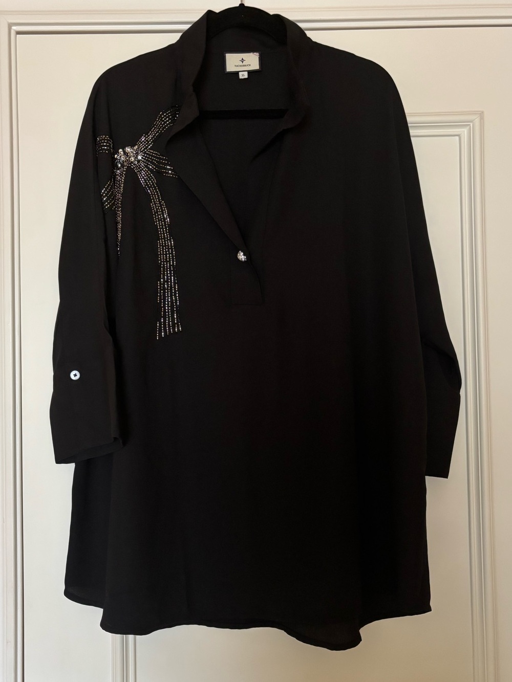 Tuckernuck Black Embellished Willow Blouse